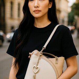 (7)shoulder bag‎ women color geige and color cream ,new